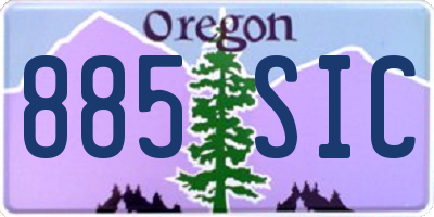 OR license plate 885SIC