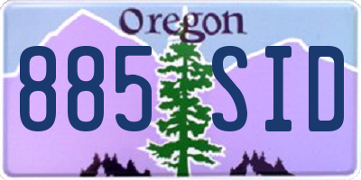 OR license plate 885SID