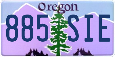 OR license plate 885SIE