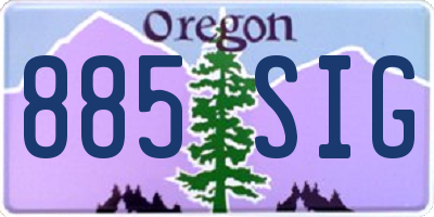 OR license plate 885SIG