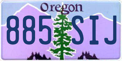 OR license plate 885SIJ