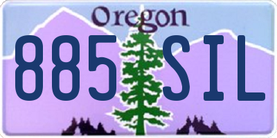 OR license plate 885SIL
