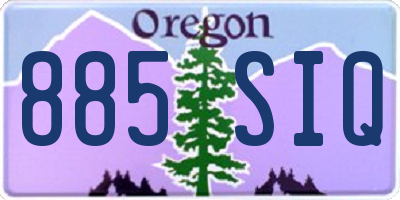 OR license plate 885SIQ