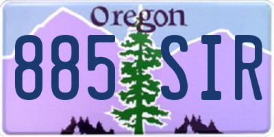 OR license plate 885SIR