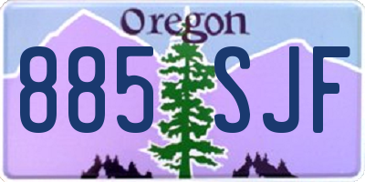 OR license plate 885SJF