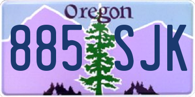 OR license plate 885SJK
