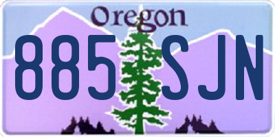 OR license plate 885SJN