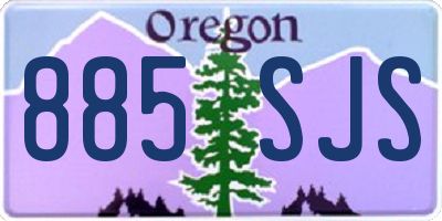 OR license plate 885SJS