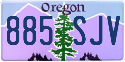 OR license plate 885SJV
