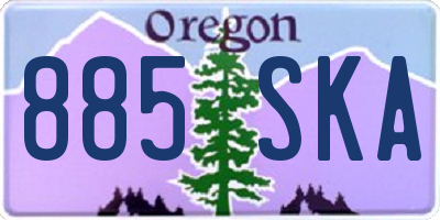 OR license plate 885SKA