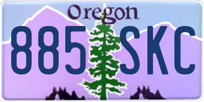 OR license plate 885SKC