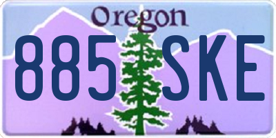 OR license plate 885SKE