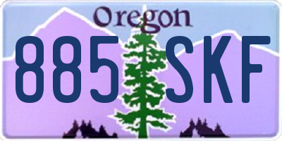 OR license plate 885SKF