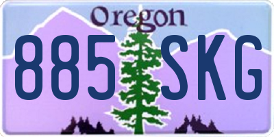 OR license plate 885SKG