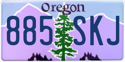OR license plate 885SKJ