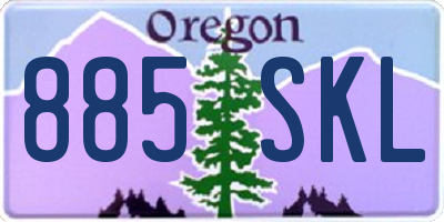 OR license plate 885SKL