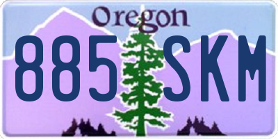 OR license plate 885SKM