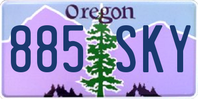 OR license plate 885SKY
