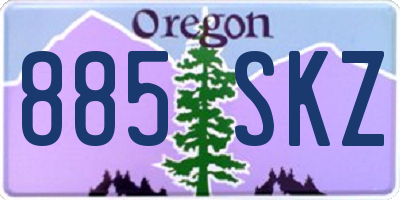 OR license plate 885SKZ