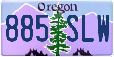 OR license plate 885SLW