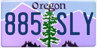OR license plate 885SLY