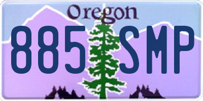 OR license plate 885SMP
