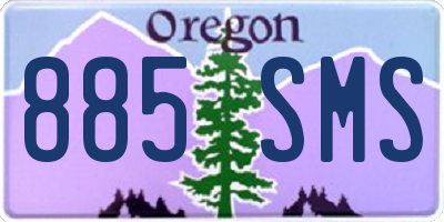 OR license plate 885SMS