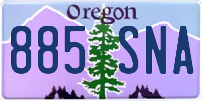 OR license plate 885SNA