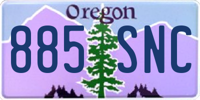 OR license plate 885SNC