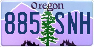 OR license plate 885SNH
