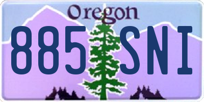 OR license plate 885SNI