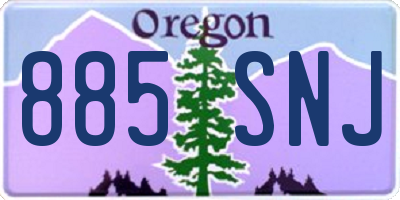 OR license plate 885SNJ
