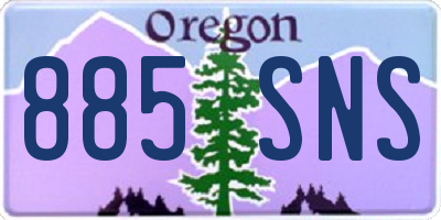 OR license plate 885SNS