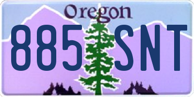 OR license plate 885SNT