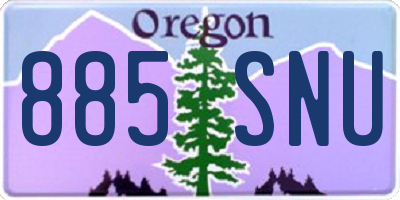 OR license plate 885SNU