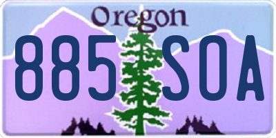 OR license plate 885SOA