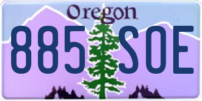 OR license plate 885SOE