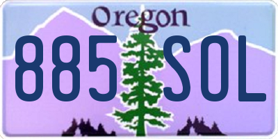 OR license plate 885SOL