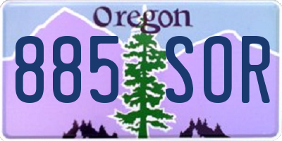 OR license plate 885SOR