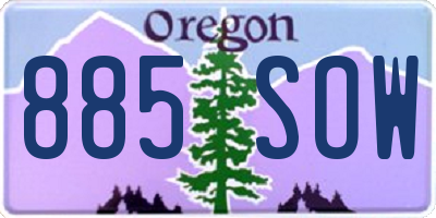 OR license plate 885SOW