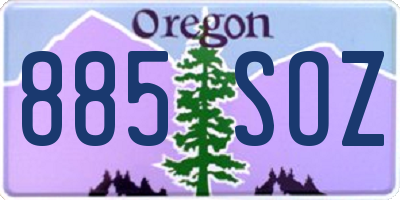 OR license plate 885SOZ