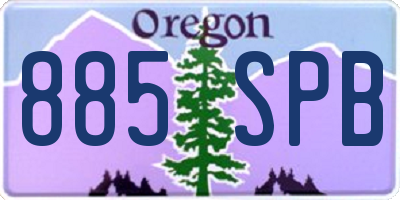 OR license plate 885SPB