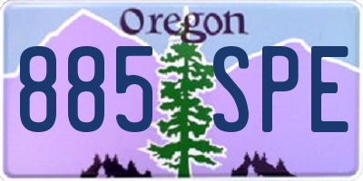 OR license plate 885SPE