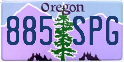 OR license plate 885SPG