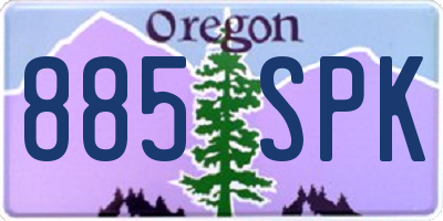OR license plate 885SPK