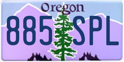 OR license plate 885SPL