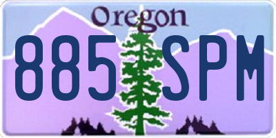 OR license plate 885SPM