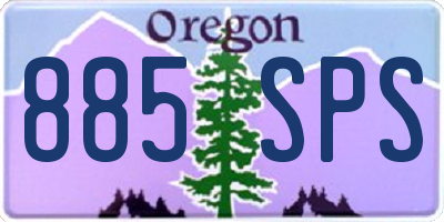 OR license plate 885SPS