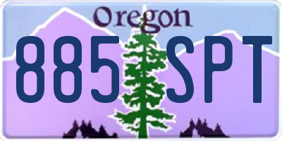 OR license plate 885SPT