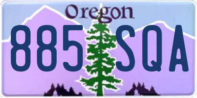 OR license plate 885SQA